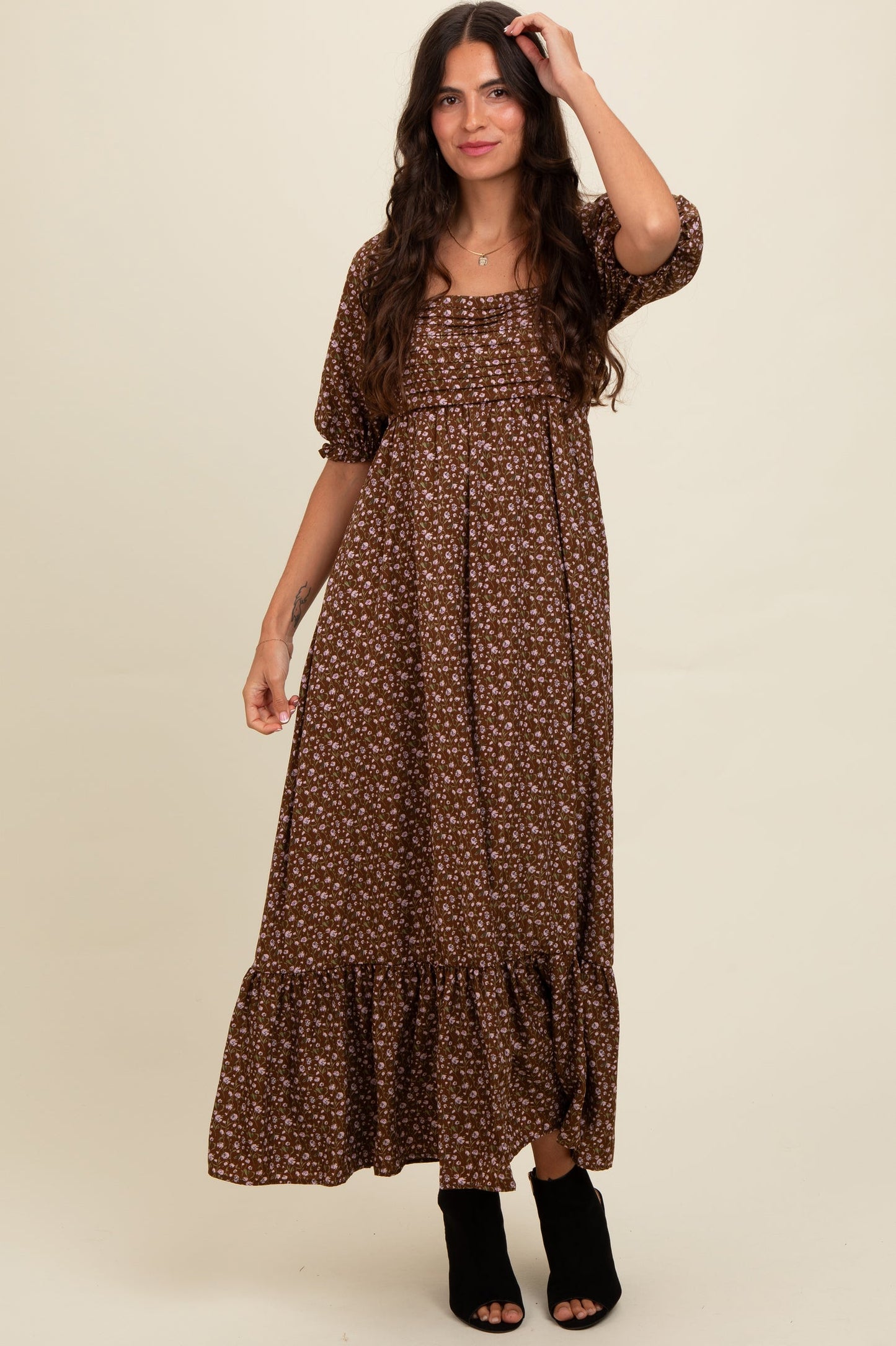 PREORDER Fall Floral Maxi Dress