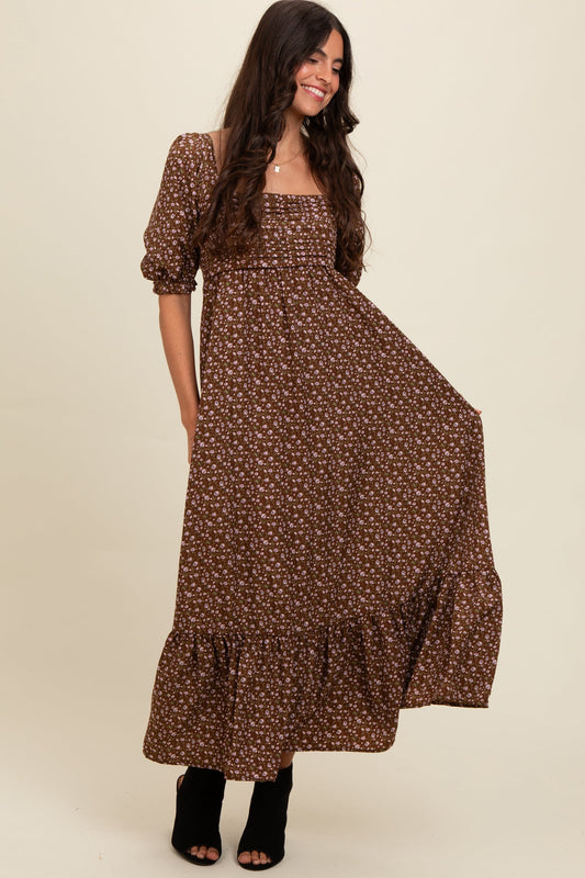 PREORDER Fall Floral Maxi Dress